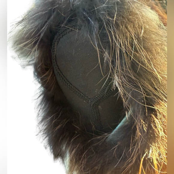 Cedrics Real Fur Feather Vest Brown Medium - Picture 7 of 11